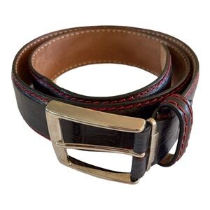 Robert Ximinez Leather Croc Embossed Belt Made in Italy
